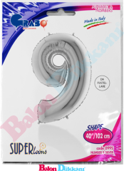 9 Rakamı 40 inch 102 cm Grabo Gümüş