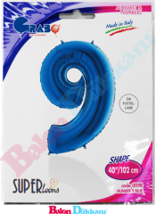 9 Rakamı 40 inch 102 cm Grabo Mavi