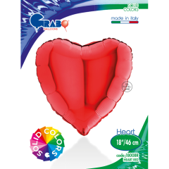 18 inch 46 cm Kırmızı Kalp Folyo Balon