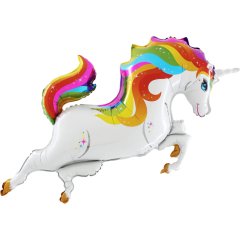 40 inch 102 cm Unicorn Rengarenk Grabo Folyo Balon